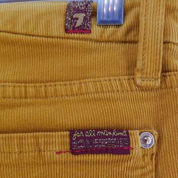 7 for All Mankind Corduroy Pants Women's Size 25 Skinny Bronze Gold 5 Pocket - Picture 6 of 8
